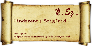 Mindszenty Szigfrid névjegykártya